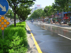 폭염대비, 달구벌대로 클린로드 시험 분사