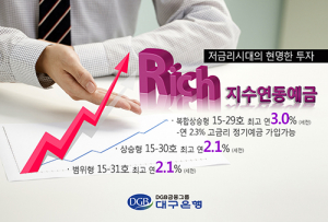 DGB대구은행, Rich 지수연동예금 3종·고금리 정기예금 판매