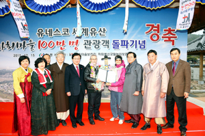 안동하회마을 관람객 100만명 돌파 환영행사