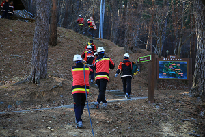 울진군 산불전문예방진화대, 산불진화 지상 훈련