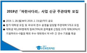 한국장학재단, '파란사다리' 사업 신규 주관대학 모집