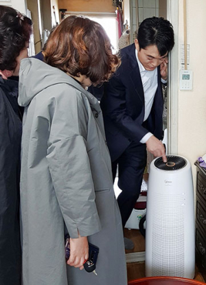 범물1동, 호흡기장애인가정 공기청정기 지원