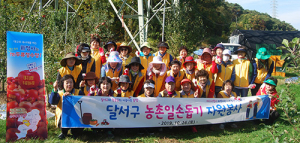 달서구, 청송군 사과수확 농촌일손돕기