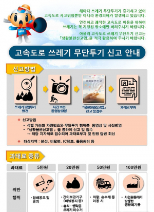 도로공사, 고속도로 쓰레기 무단투기 단속 강화