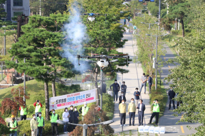 포항시, 농업용 드론 활용 코로나19 방역 실시