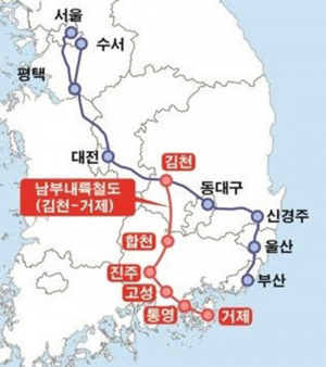 남부내륙철도 노선 초안 성주 웃고…고령 통곡