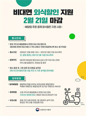 배달앱 4번 결제하면 1만원 환급 외식할인 21일 종료