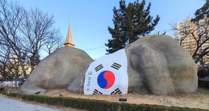 달서구, 거대원시인 태극기마스크 퍼포먼스