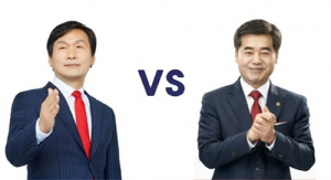 경산시장 선거전, 시장서 첫 유세 대결