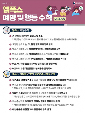 “엠폭스, 일상적인 접촉으로 인한 발생 가능성 낮아”