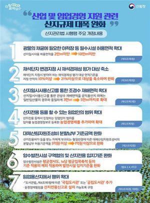 산지 내 임업경영 규제 대폭 완화