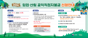 청송군, 임업직불금 신청 서두르세요~