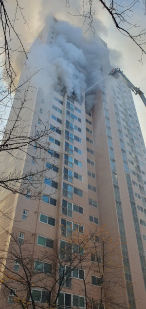 수성구 대단지 아파트 고층 화재