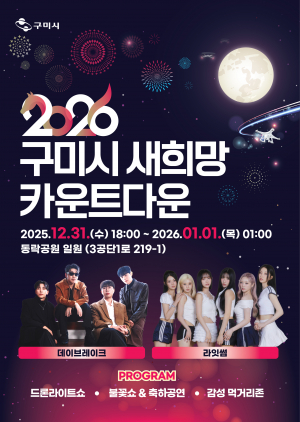 구미시, 600대 드론·5천 발 불꽃으로...새 희망 카운트다운