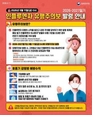 '인플루엔자 유행주의보' 예방접종 실시